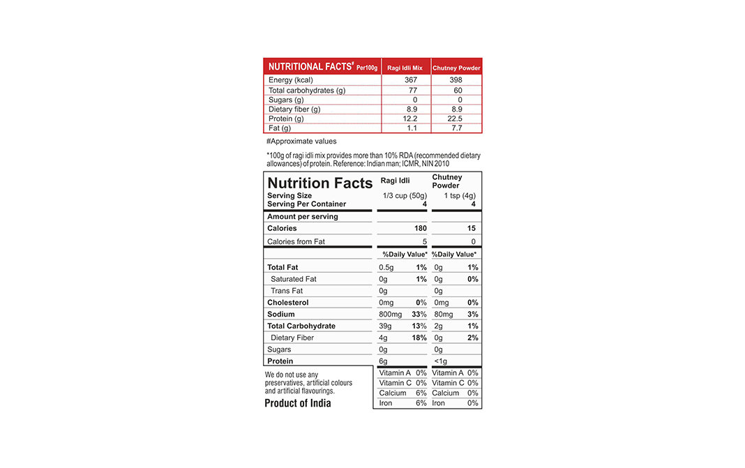 24 Mantra Organic Ragi Idli Mix    Pack  216 grams